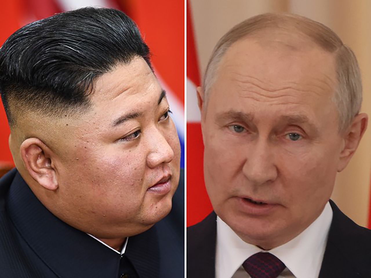 North Korea's leader Kim Jong Un and Russian President Vladimir Putin.