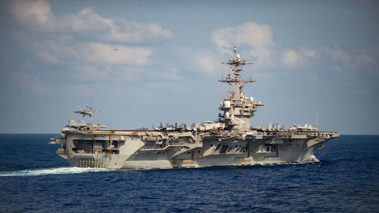 The USS Theodore Roosevelt in the Philippine Sea on March 18. 