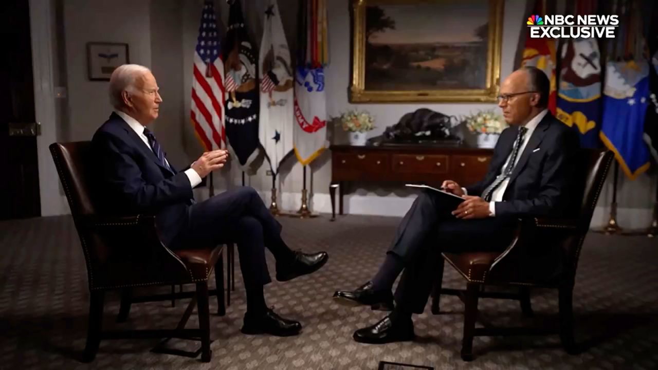 President Joe Biden is interviewed by NBC News’ Lester Holt.