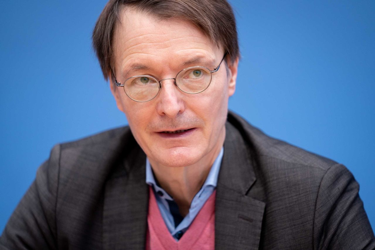 Karl Lauterbach is pictured at the Bundestag in Berlin on January 29. 