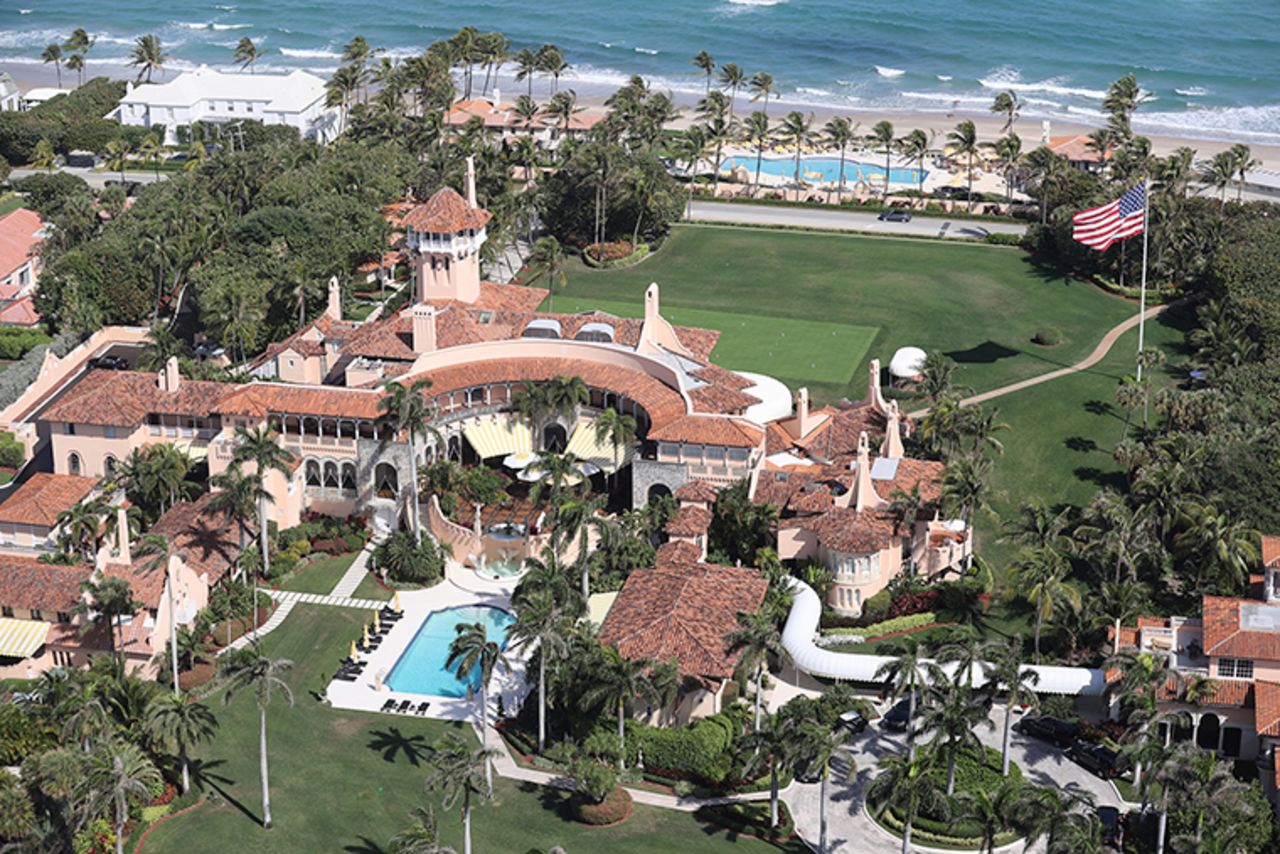 Aerial View of Mar-A-Lago Club in Palm Beach, Florida on March 1. 