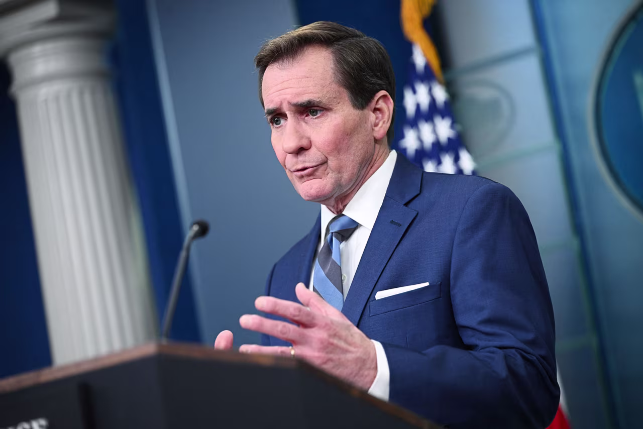 US National Security Councilspokesman John Kirby speaks during the daily briefing at the White House in Washington, DC, on Wednesday, January 31.