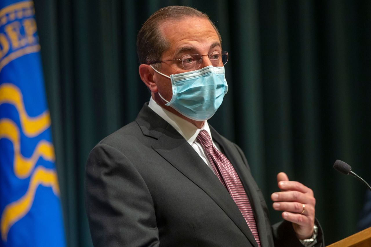 Alex Azar, US Health and Human Services secretary, speaks at a Covid-19 briefing in Atlanta on October 21.