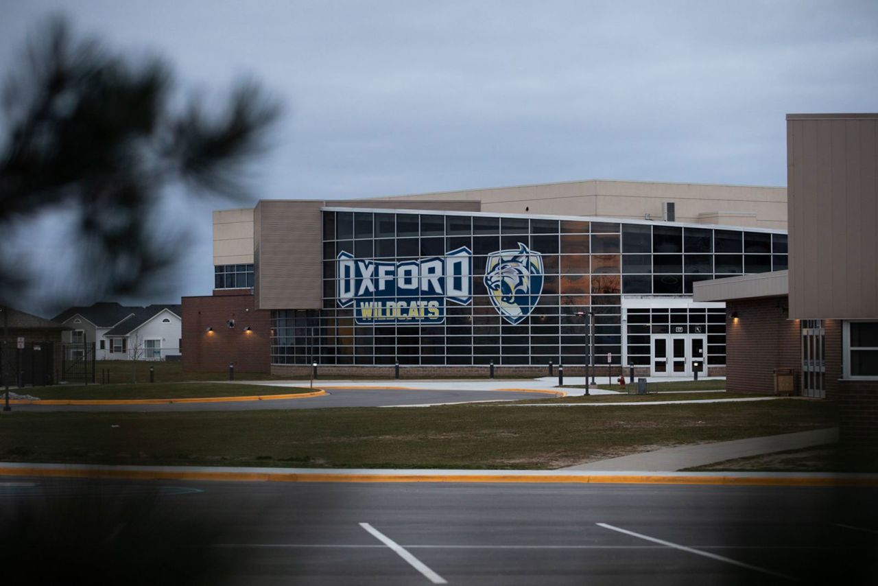 Oxford High School is pictured December 7, 2021, in Oxford, Michigan. 