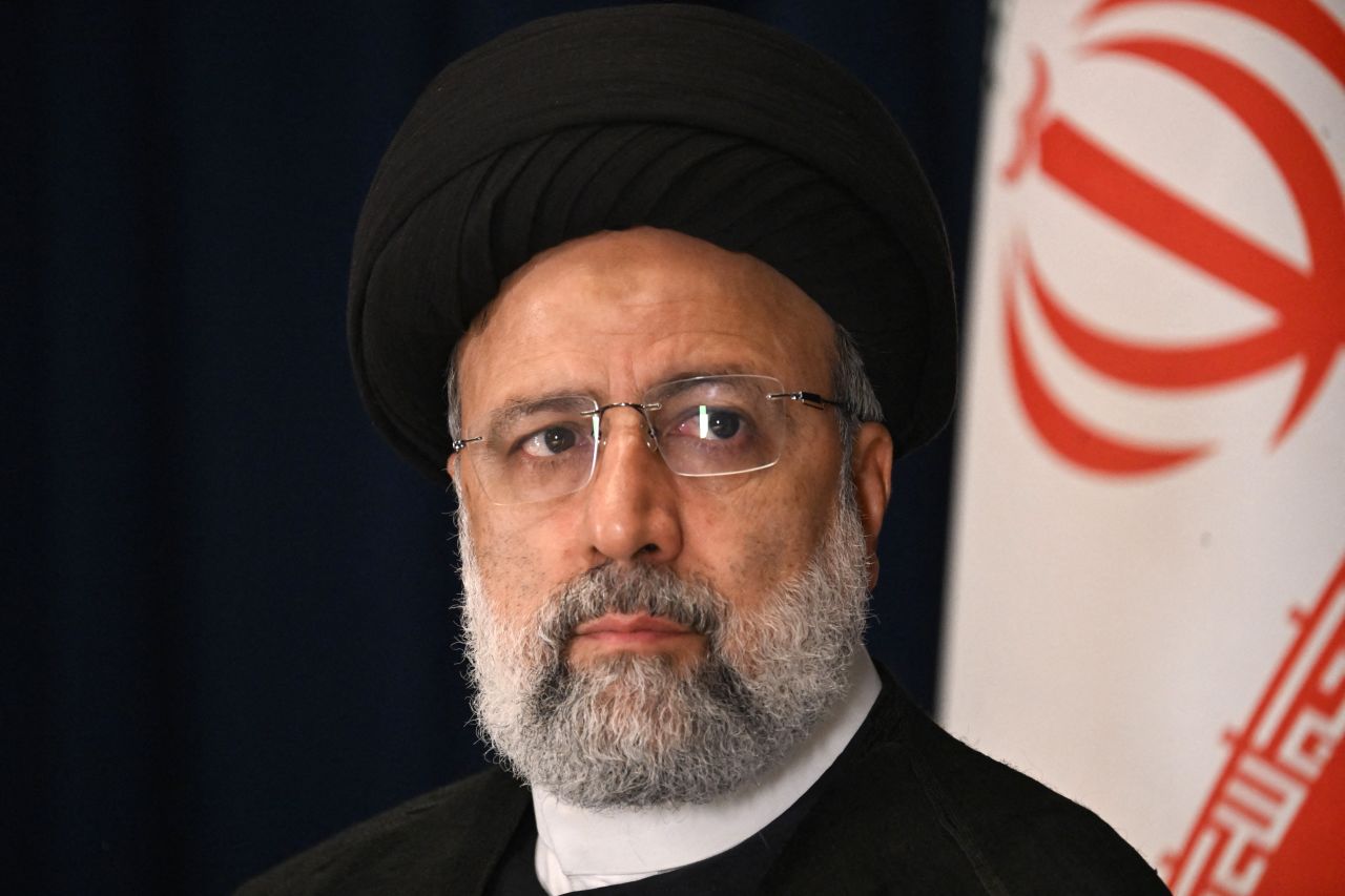 Iranian President Ebrahim Raisi speaks during a news conference on September 20. 