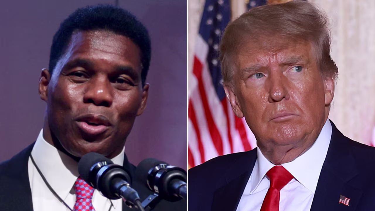 Herschel Walker, left, and former President Donald Trump