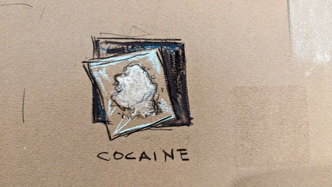 A sketch of cocaine.