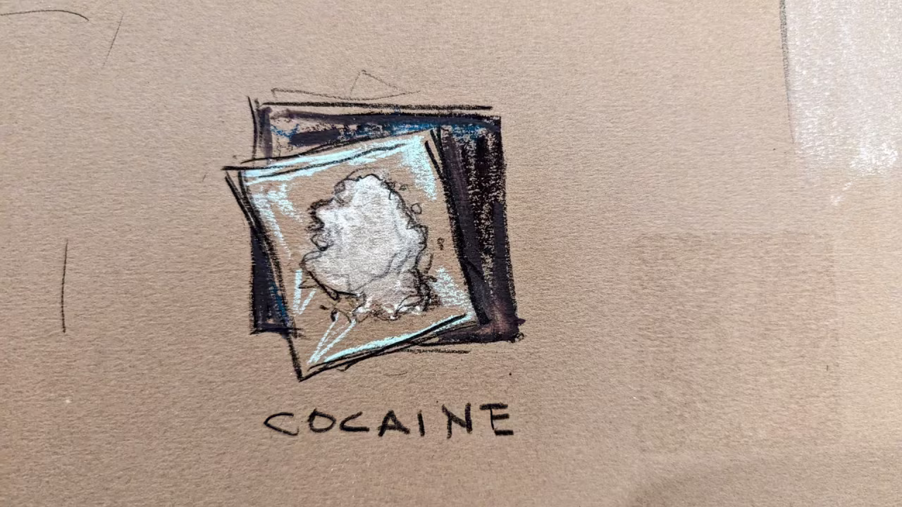 A sketch of cocaine.