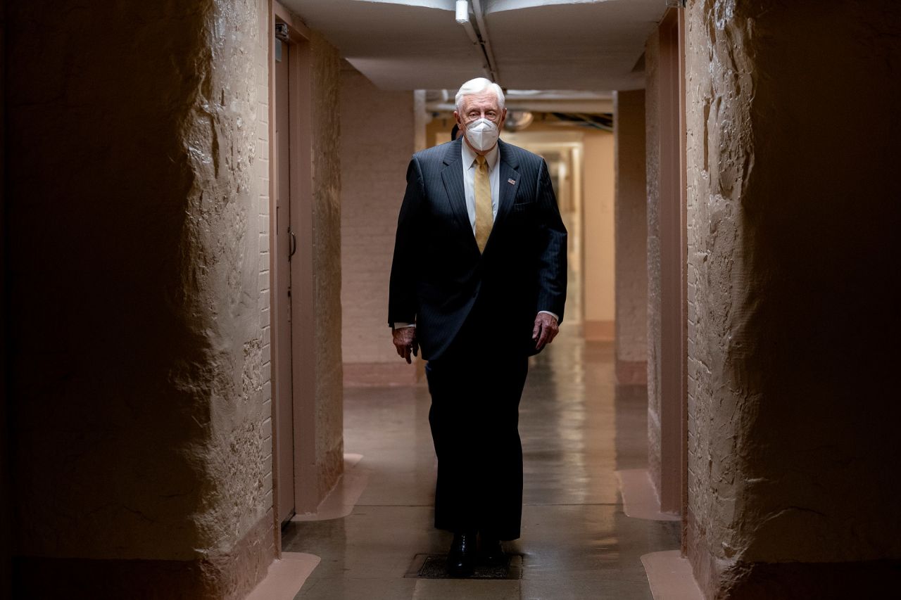 House Majority Leader Steny Hoyer walks through the U.S. Capitol on January 12 in Washington, DC. 