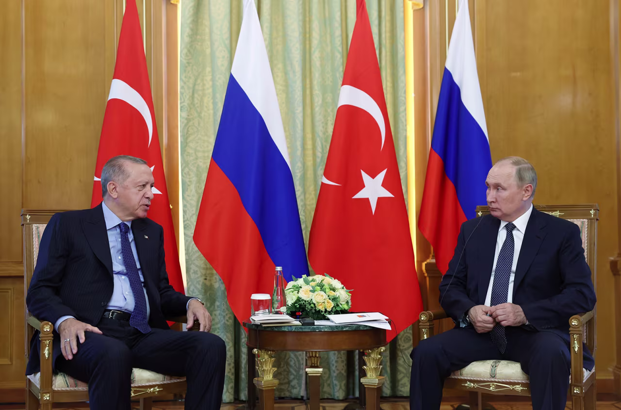 Turkish President Recep Tayyip Erdogan and Russian President Vladimir Putin meet in Sochi, Russia, on August 5. 