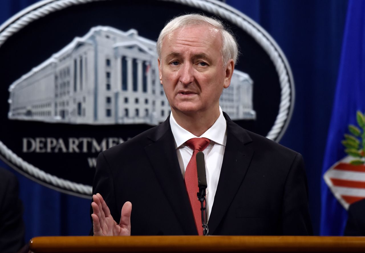 Then-Deputy Attorney General Jeffrey Rosen speaks at a press conference in Washington, DC, on September 22, 2020.