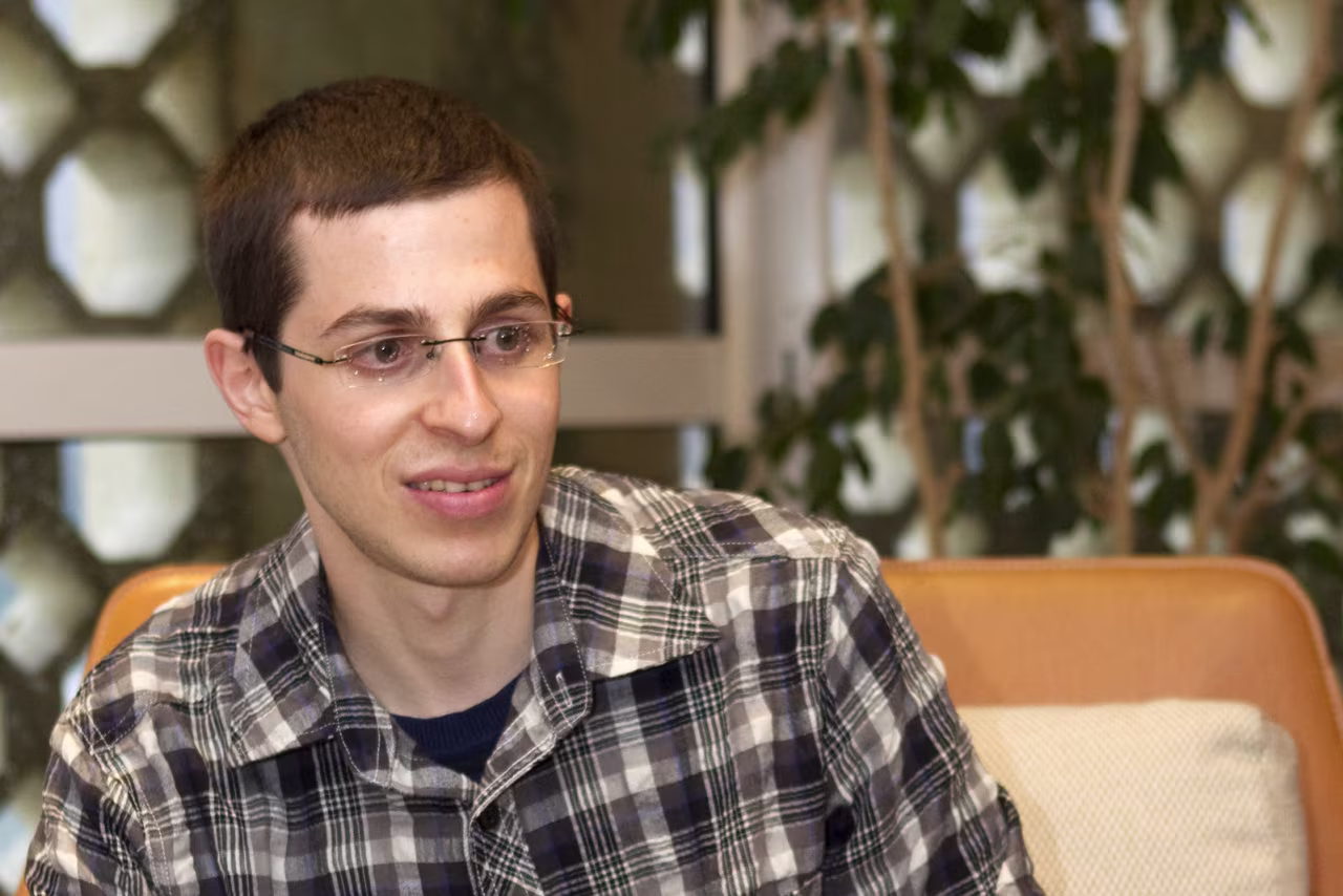 Gilad Shalit meets with French Ambassador to Israel Christophe Bigot at the French embassy in Tel Aviv, Israel on January 11, 2012.