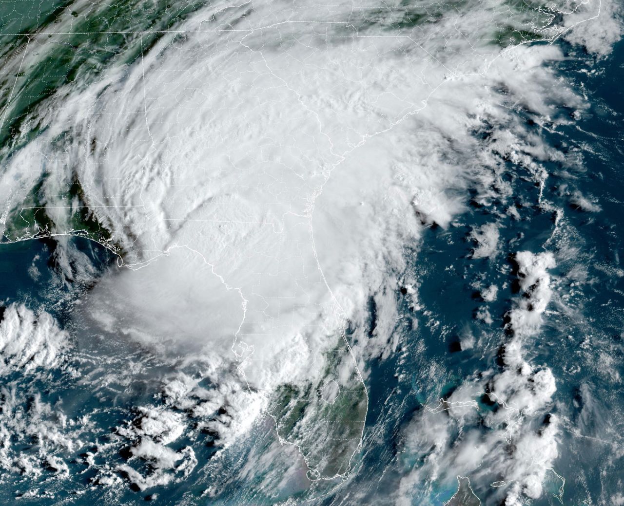 Idalia churns over Florida's west coast in this satellite image taken at 9:01am ET on Wednesday.