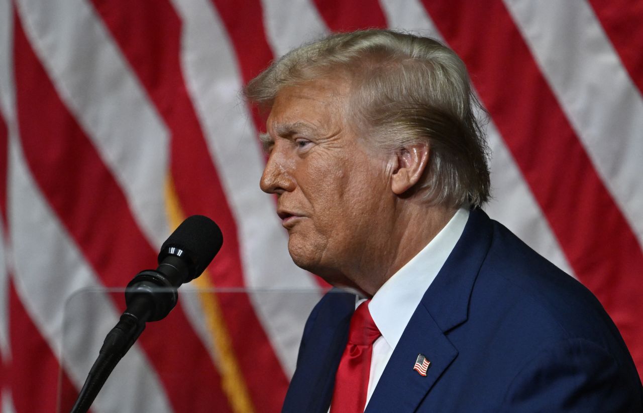 Donald Trump speaks during a campaign rally in Asheville, North Carolina, on Wednesday.