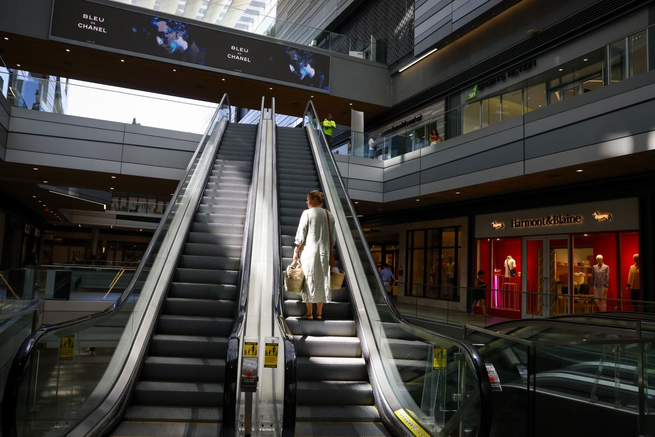 A shopper visits a mall in Miami on June 14. 