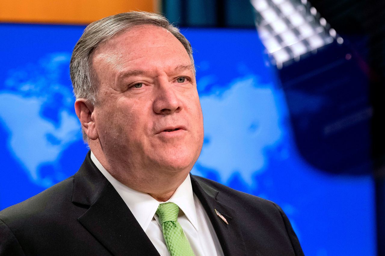 Secretary of State Mike Pompeo speaks on May 20.