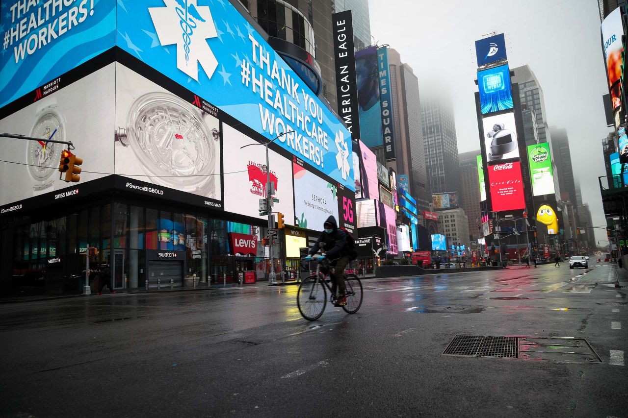 Time Square is pictured in New York on March 29.