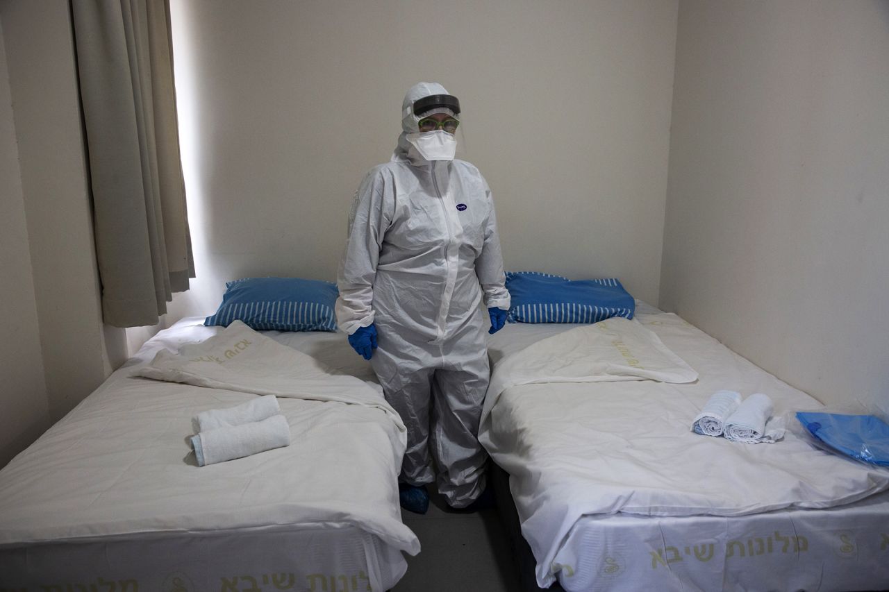 Israeli Professor Galia Rahavm, the head of infectious diseases, stands in one of the rooms where Israelis returning from China will stay under observation and isolation to control the spread of the coronavirus, at the Chaim Sheba Medical Center at Tel Hashomer near Tel Aviv on Wednesday, February 19.