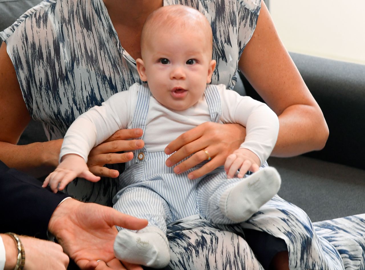 Meghan, Duchess of Sussex, holds her son Archie in Cape Town, South Africa, on September 25, 2019.