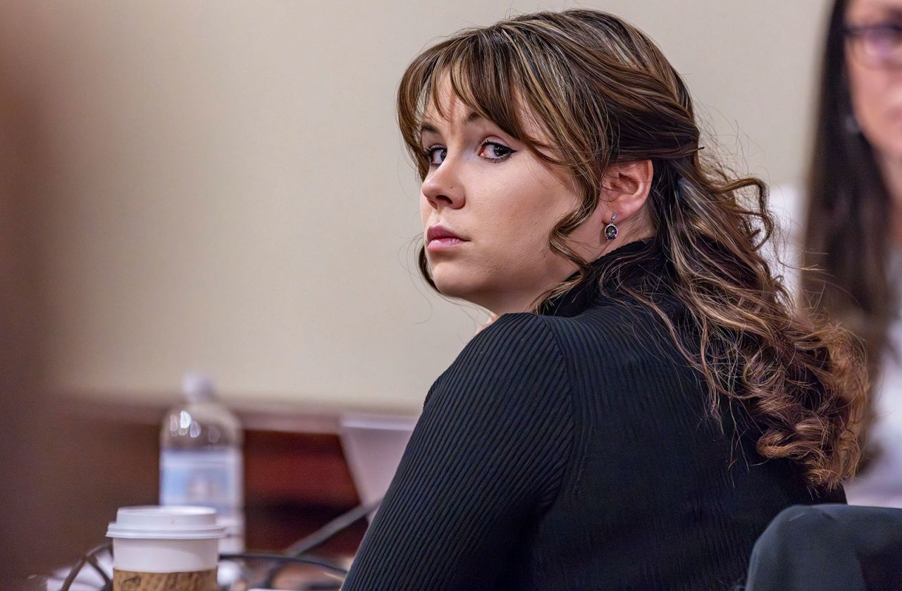 Hannah Gutierrez Reed, the armorer for "Rust," listens to closing arguments in her trial at district court on March 6 in Santa Fe, New Mexico. 