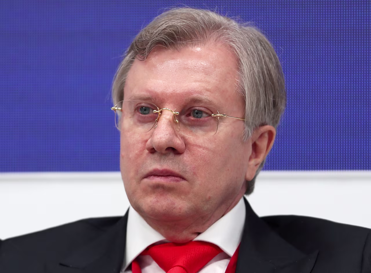 Russian Transport Minister Vitaly Savelyev attends a session of the St. Petersburg International Economic Forum in 2021. 