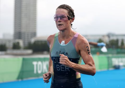 Bermuda's Flora Duffy competes during the Women's Individual Triathlon on July 27.