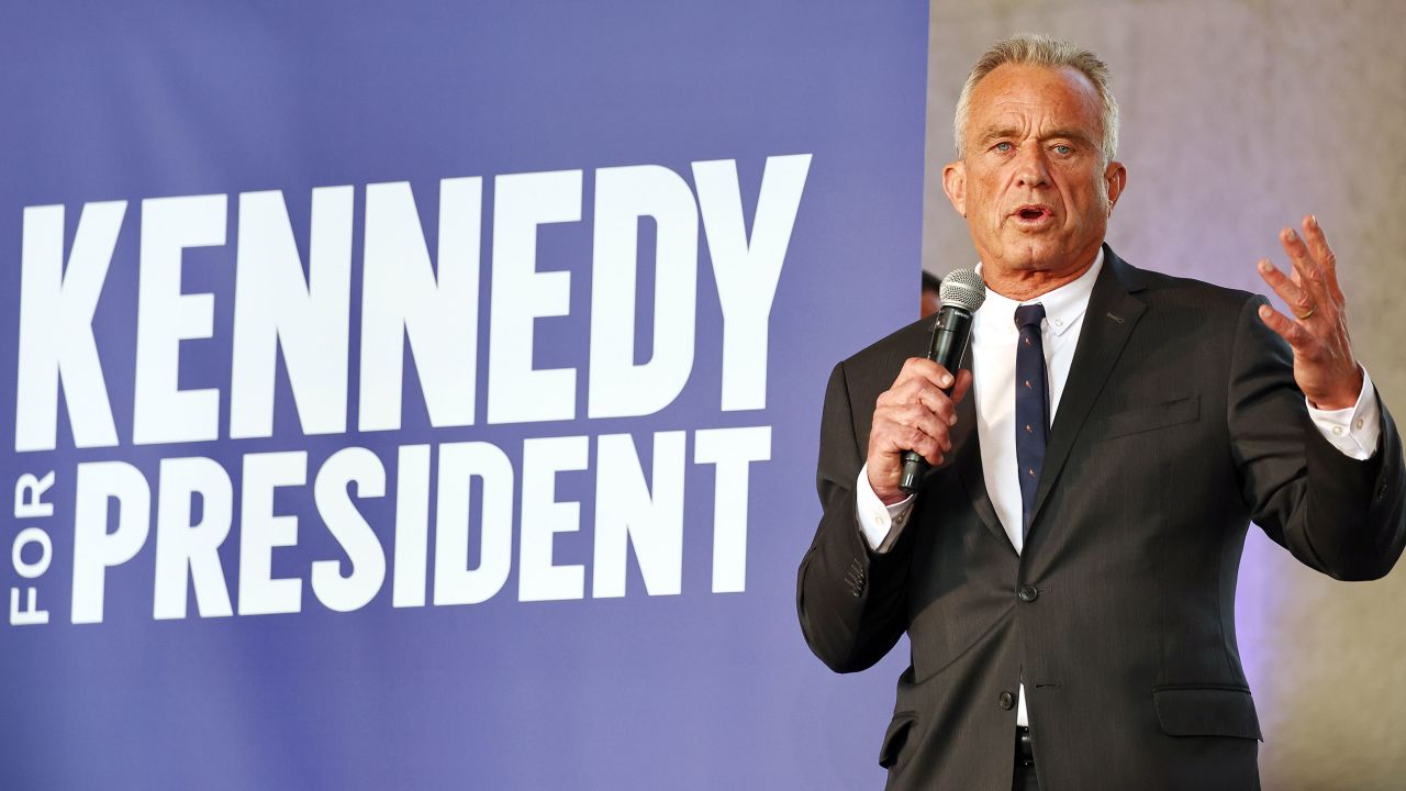 Independent presidential candidate Robert F. Kennedy Jr. speaks at a Cesar Chavez Day event at Union Station on March 30 in Los Angeles, California.