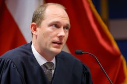 Fulton County Superior Judge Scott McAfee presides in court during a hearing in the case of the State of Georgia v. Donald John Trump at the Fulton County Courthouse on March 1 in Atlanta.
