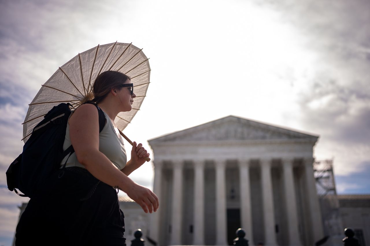 A person walks past the Supreme Court building in Washington, DC, on June 20. 