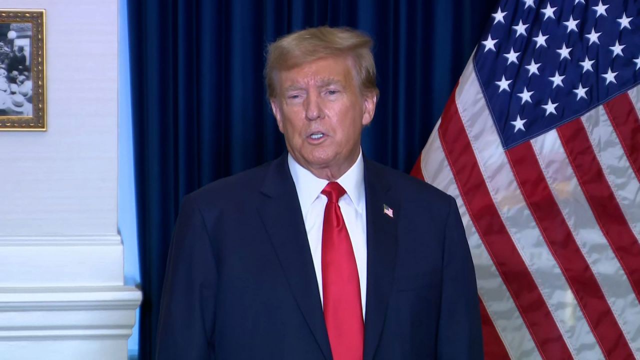 Former President Donald Trump speaks to the media on Tuesday in Washington, DC.