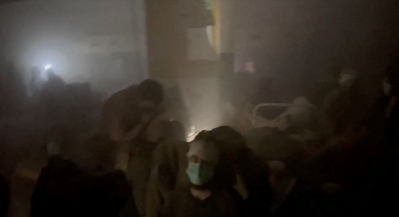 A screen grab shows what is said to be the aftermath of Russian bombardment of a military field hospital in the?Azovstal?steelworks in Mariupol, Ukraine, on April 28.