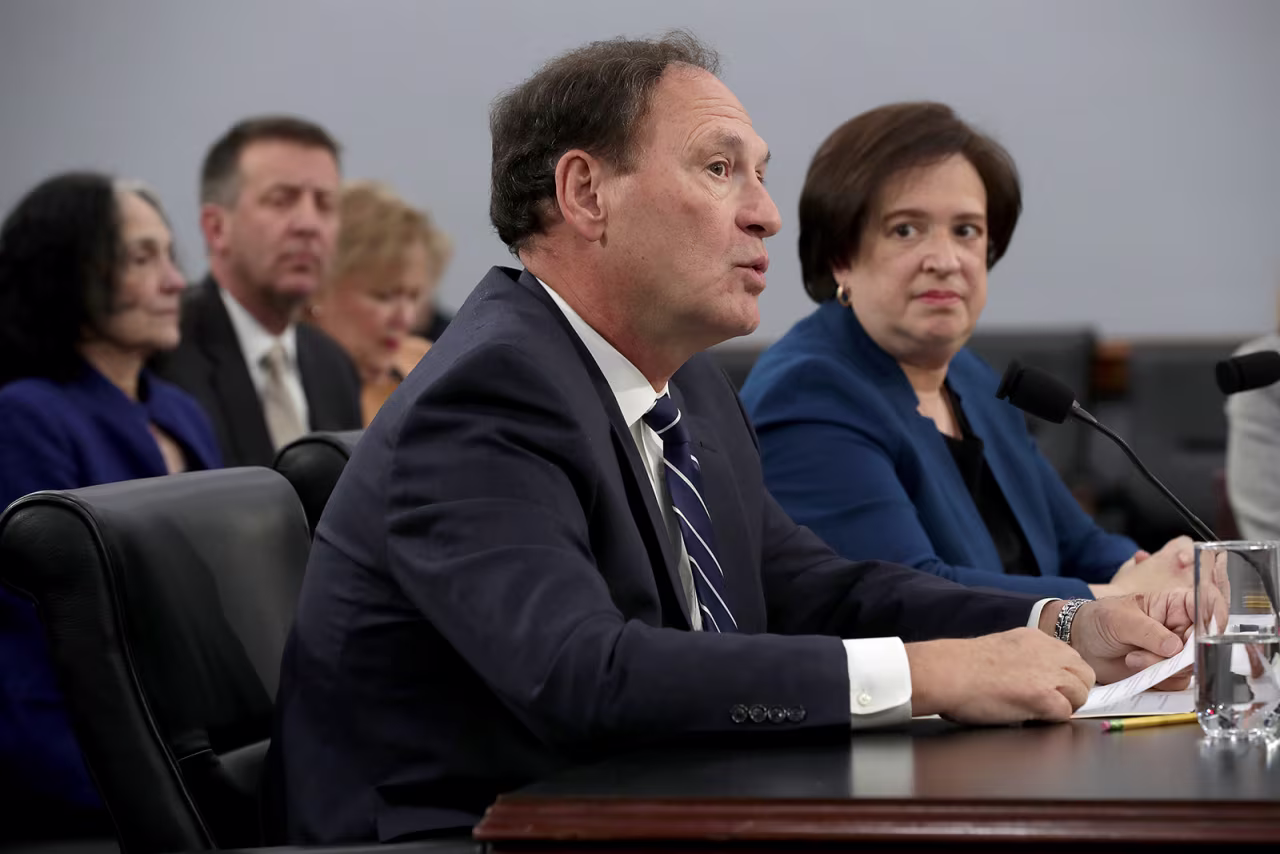 Supreme Court associate justices Samuel Alito, left, and Elana Kagan testify about the court's budget during a hearing of the House Appropriations Committee's Financial Services and General Government Subcommittee, in Washinton, D.C. on March 07, 2019. 