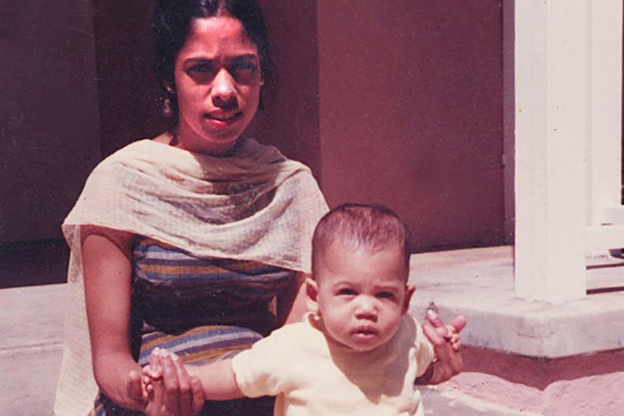 A young Harris is seen with her mother, Shyamala, in this photo that was posted on Harris' Facebook page in March 2017. 