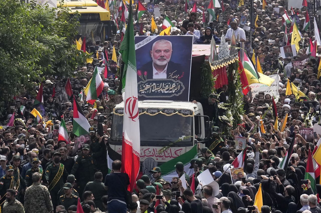 Coffin of Hamas political leader Haniyeh arrives in Doha