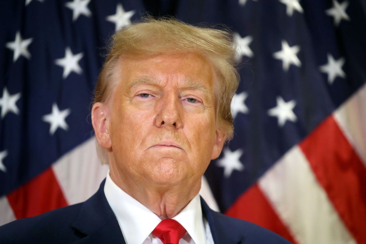 Former President Donald Trump attends a press conference in New York on January 11.