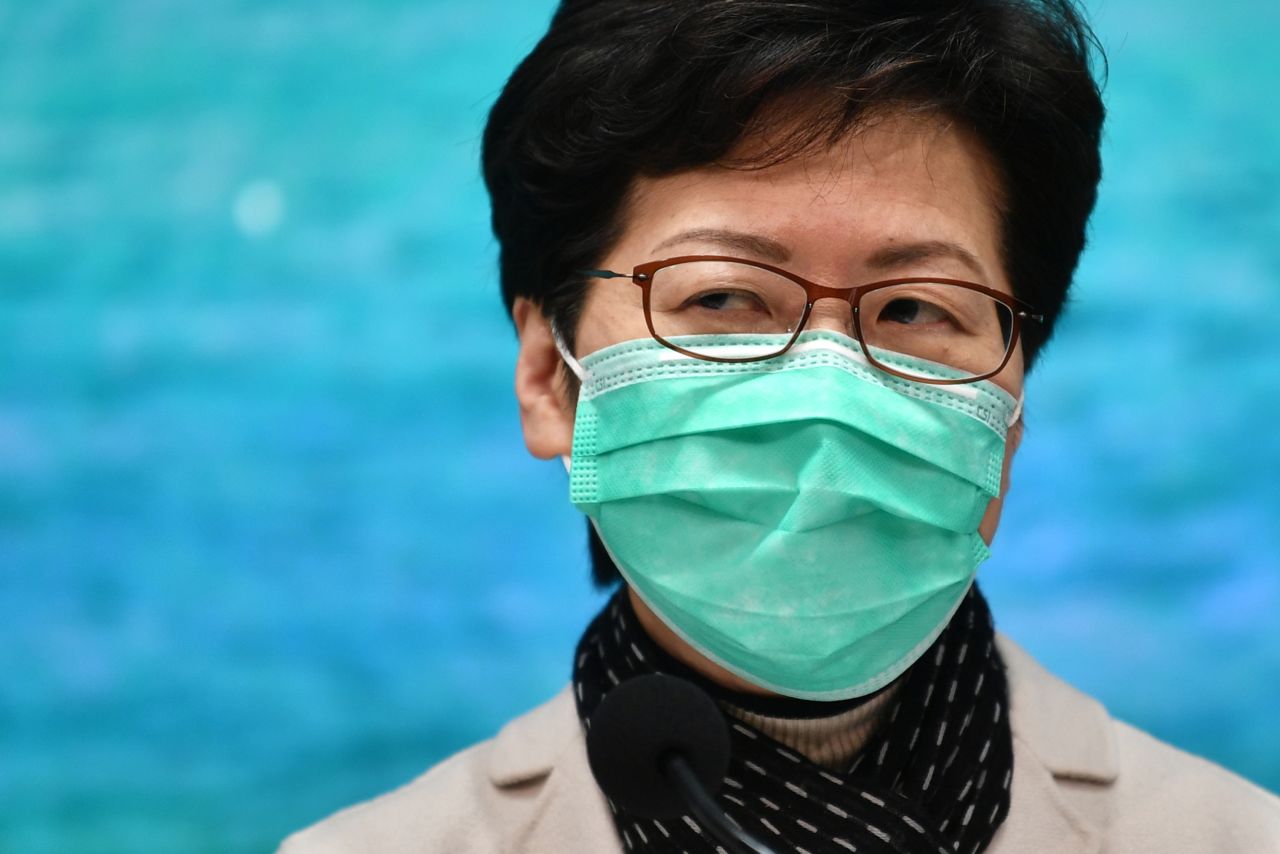 Hong Kong Chief Executive Carrie Lam at a press conference on January 28, 2020.