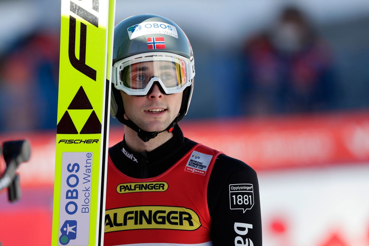 Norway's Jarl Magnus Riiber at the Nordic Combined World Cup event in Seefeld, Austria, Jan. 29.