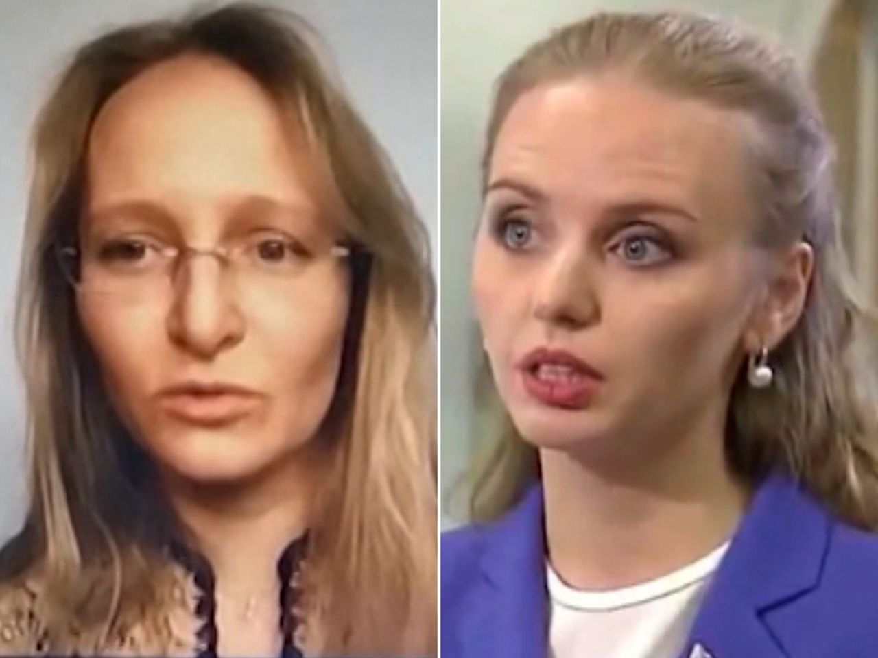 Putin's daughters; Katerina Tikhonova, left and Mariya Putina, right