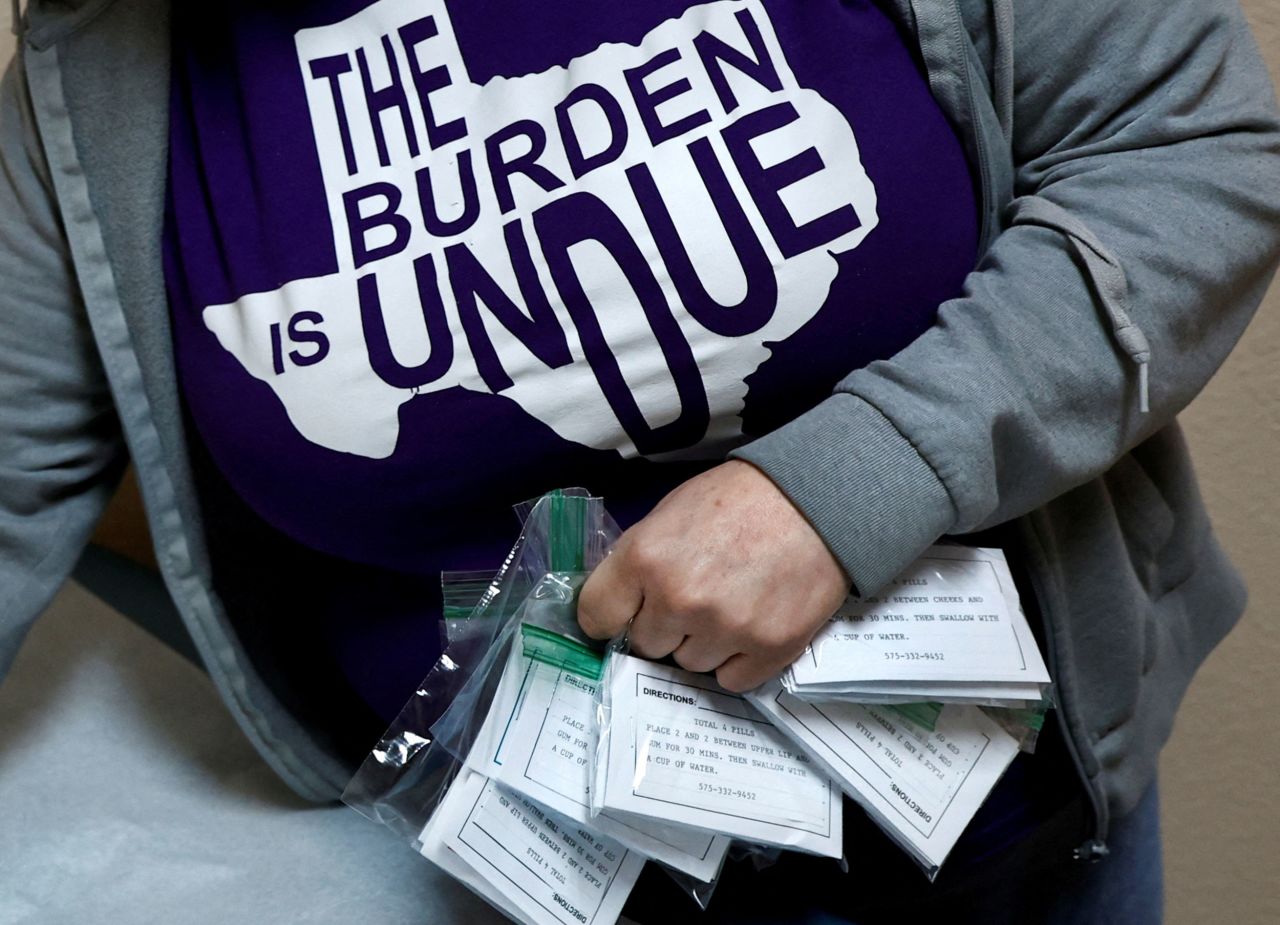 Elizabeth Hernandez prepares packets of misoprostol, the second pill used in a medical abortion, for patients at Women's Reproductive Clinic of New Mexico in Santa Teresa in January 2023.