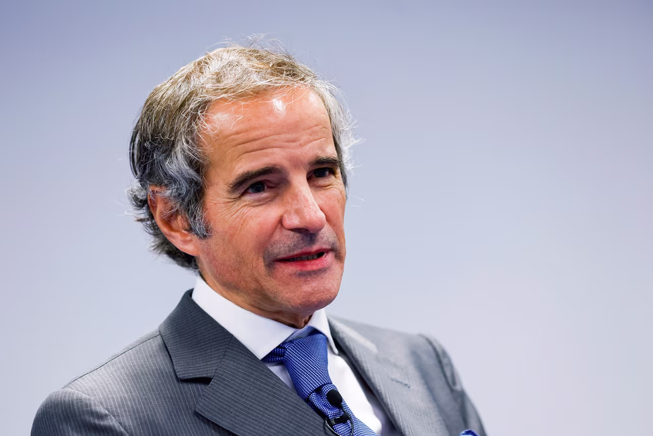 IAEA Director General Rafael Mariano Grossi speaks at a news conference in Vienna, Austria on June 9, 2022.