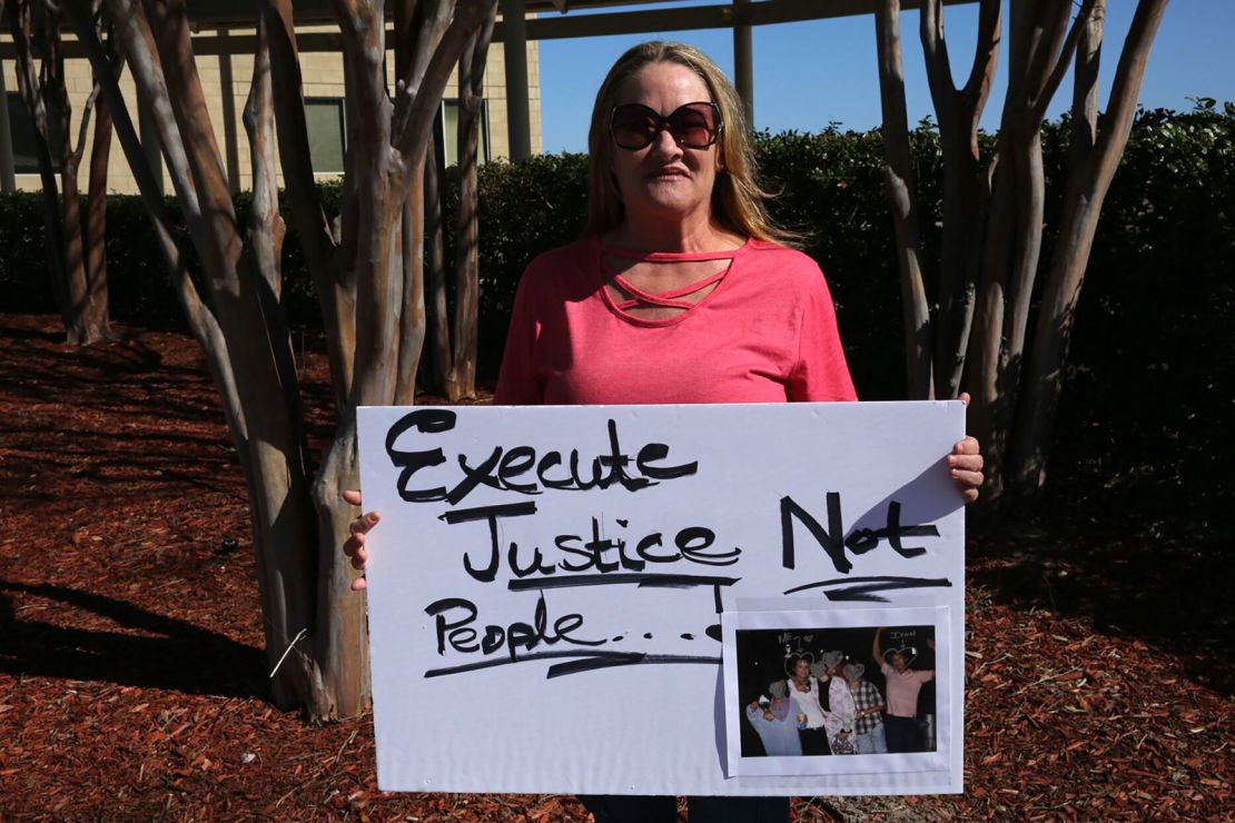 Nikki Pratt, longtime friend of Ivan Cantu, shows up at a rally in support of Cantu at the Collin County courthouse.