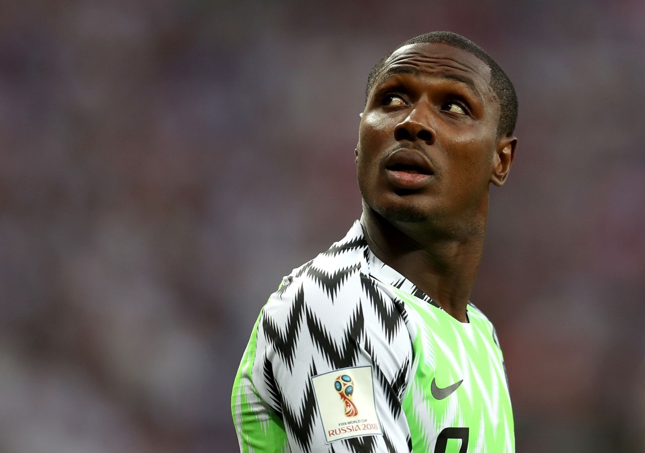 Odion Ighalo of Nigeria looks on during the 2018 FIFA World Cup Russia group D match between Nigeria and Iceland at Volgograd Arena on June 22, 2018 in Volgograd, Russia.