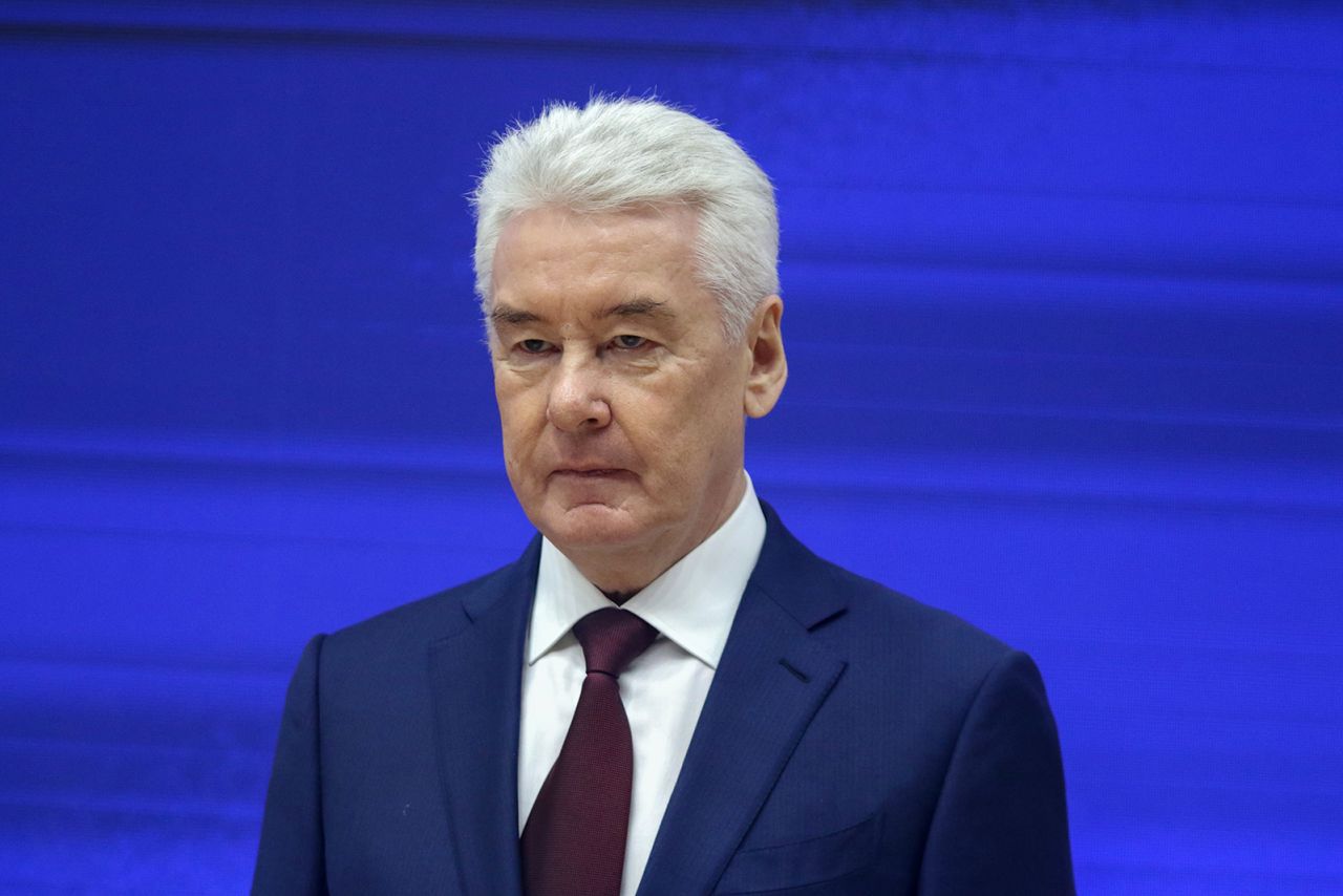 Sergei Sobyanin attends a forum in St. Petersburg on June 16.