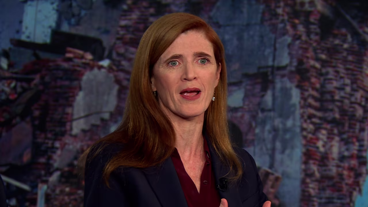 USAID Administrator Samantha Power speaks during a CNN town hall on Thursday, February 23, 2023.