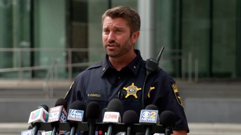 Christopher Covelli, deputy chief of the Lake County Sheriff's Office, speaks during a press conference on July 6. 