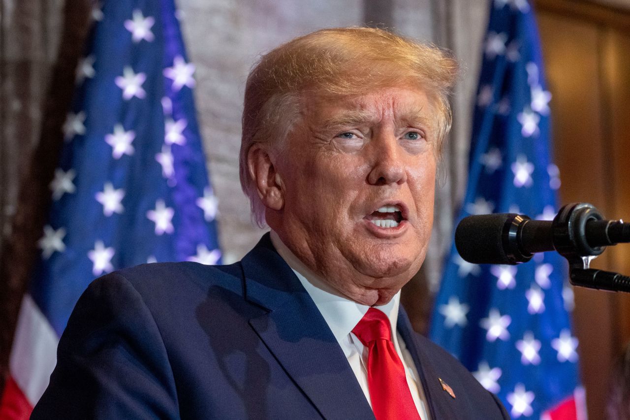 Former President Donald Trump speaks at a campaign event in Columbia, South Carolina, in January.