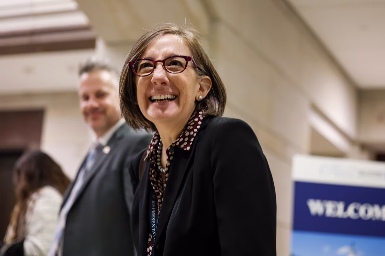 Andrea Salinas arrives at a meeting on Capitol Hill on November 14. 