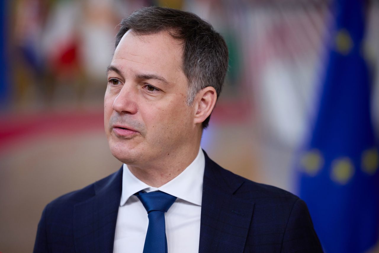 Belgium's Prime Minister Alexander De Croo arrives for a summit of European Union leaders in Brussels on February 1.