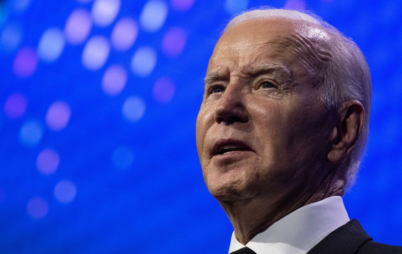 President Joe Biden is pictured speaking during an event in Washington, DC, on October 14. 