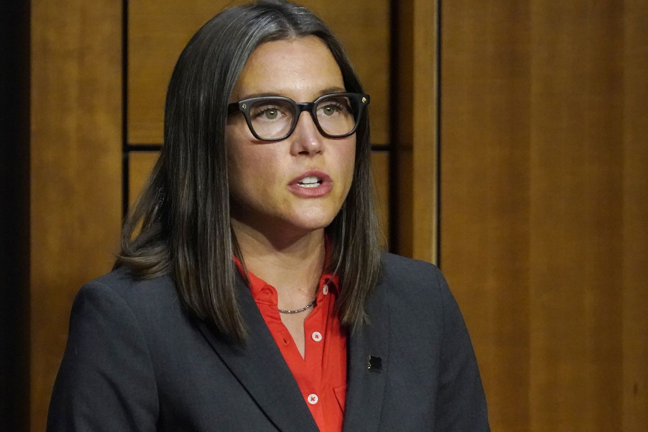 Salt Lake City Mayor Erin Mendenhall speaks during a news conference Monday, Sept. 21, in Salt Lake City.